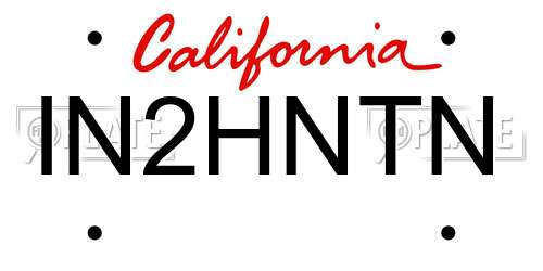 IN2HNTN California License Plate