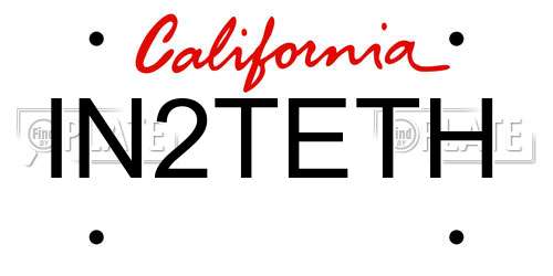 IN2TETH California License Plate
