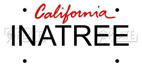 INATREE California License Plate