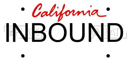 INBOUND California License Plate