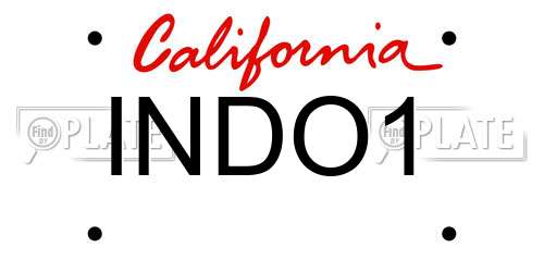 INDO1 California License Plate