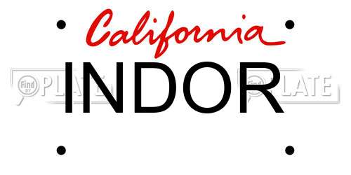 INDOR California License Plate