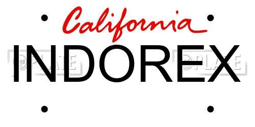 INDOREX California License Plate