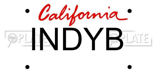 INDYB California License Plate