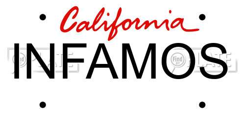 INFAMOS California License Plate