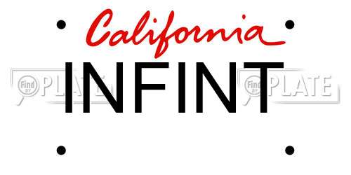 INFINT California License Plate
