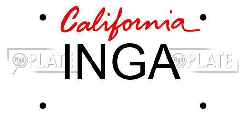INGA California License Plate