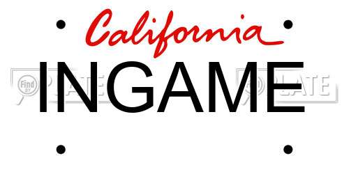 INGAME California License Plate