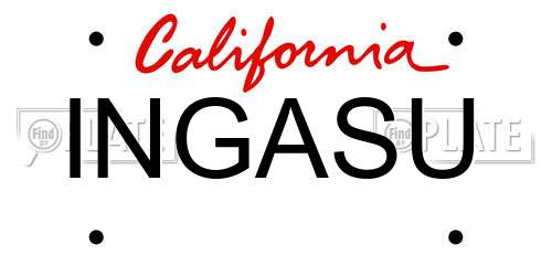 INGASU California License Plate