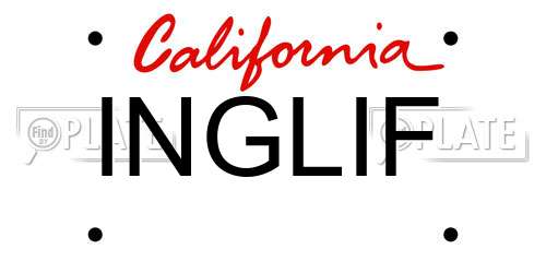 INGLIF California License Plate