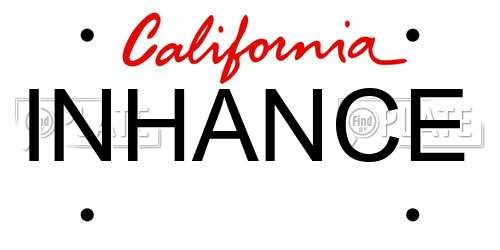 INHANCE California License Plate