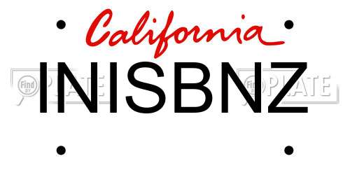 INISBNZ California License Plate