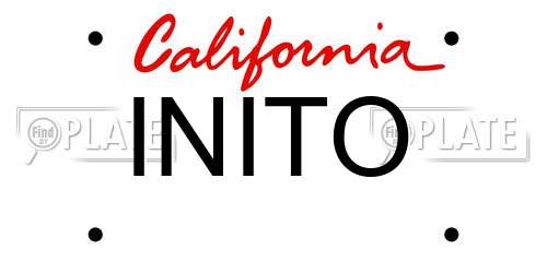 INITO California License Plate