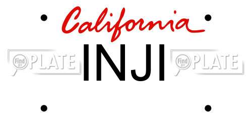 INJI California License Plate