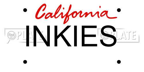 INKIES California License Plate