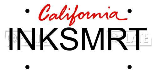 INKSMRT California License Plate
