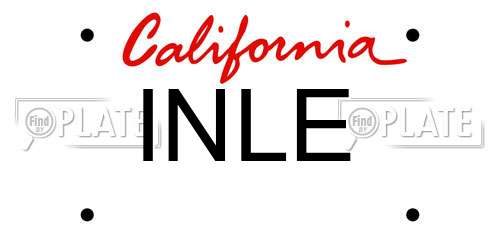 INLE California License Plate