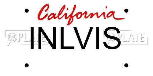INLVIS California License Plate