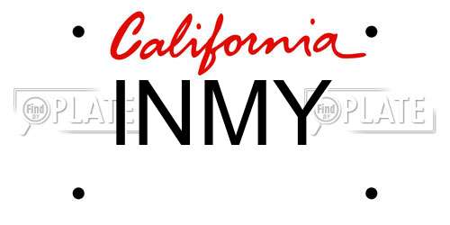 INMY California License Plate