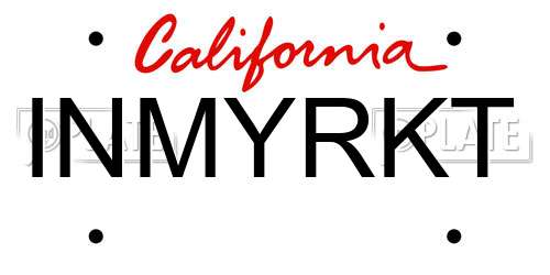 INMYRKT California License Plate