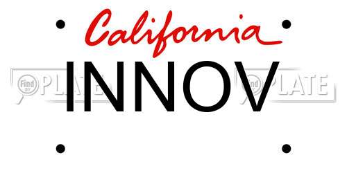 INNOV California License Plate