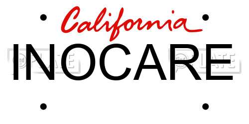 INOCARE California License Plate