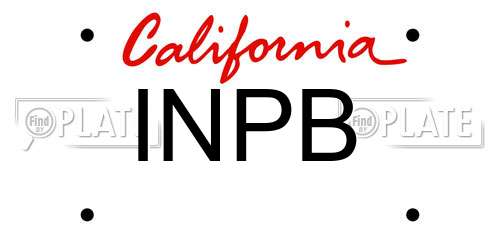 INPB California License Plate