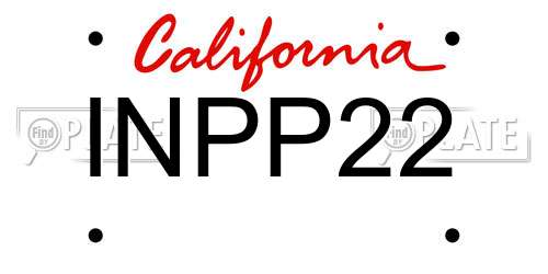 INPP22 California License Plate