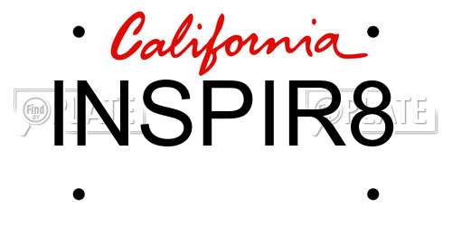 INSPIR8 California License Plate