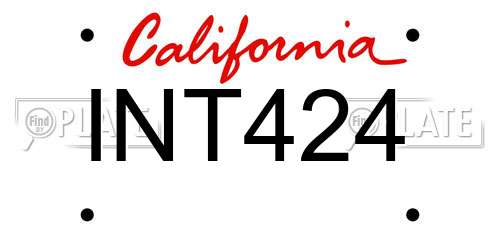 INT424 California License Plate