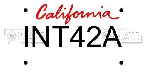 INT42A California License Plate