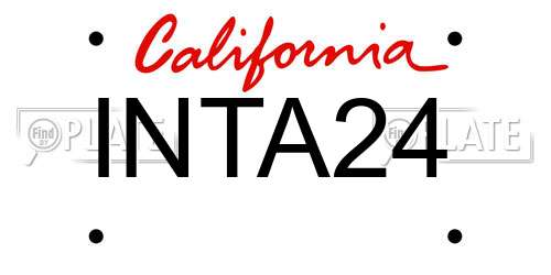 INTA24 California License Plate