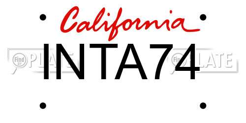 INTA74 California License Plate
