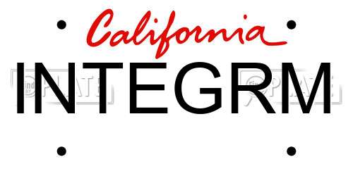 INTEGRM California License Plate