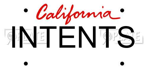 INTENTS California License Plate