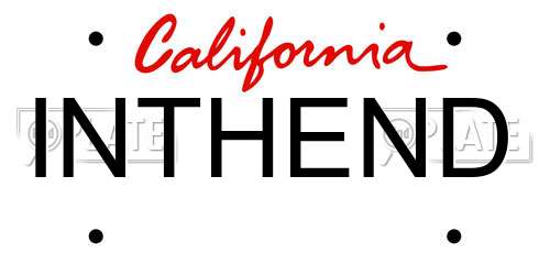 INTHEND California License Plate