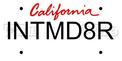 INTMD8R California License Plate