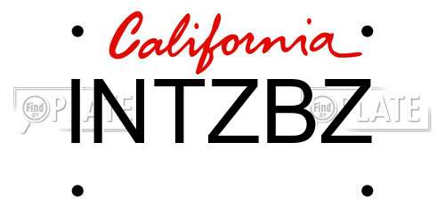 INTZBZ California License Plate