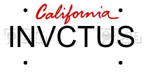 INVCTUS California License Plate