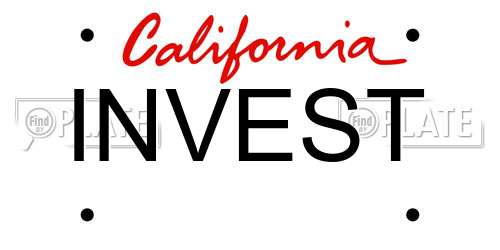 INVEST California License Plate
