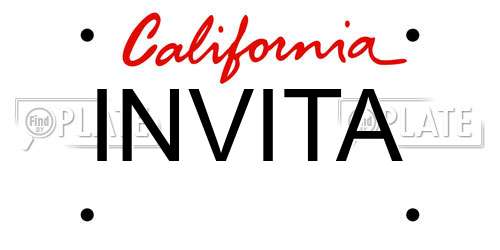 INVITA California License Plate