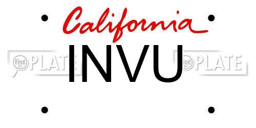 INVU California License Plate