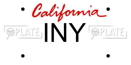 INY California License Plate