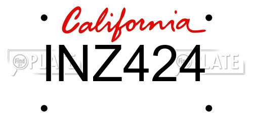 INZ424 California License Plate