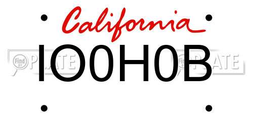 IO0H0B California License Plate
