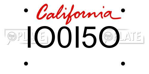 IO0I5O California License Plate