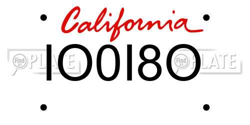 IO0I8O California License Plate