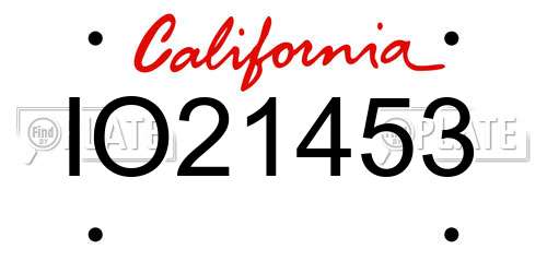 IO21453 California License Plate