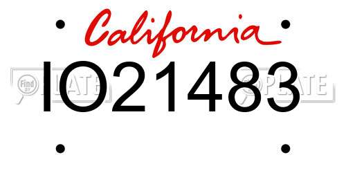 IO21483 California License Plate