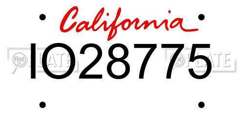 IO28775 California License Plate